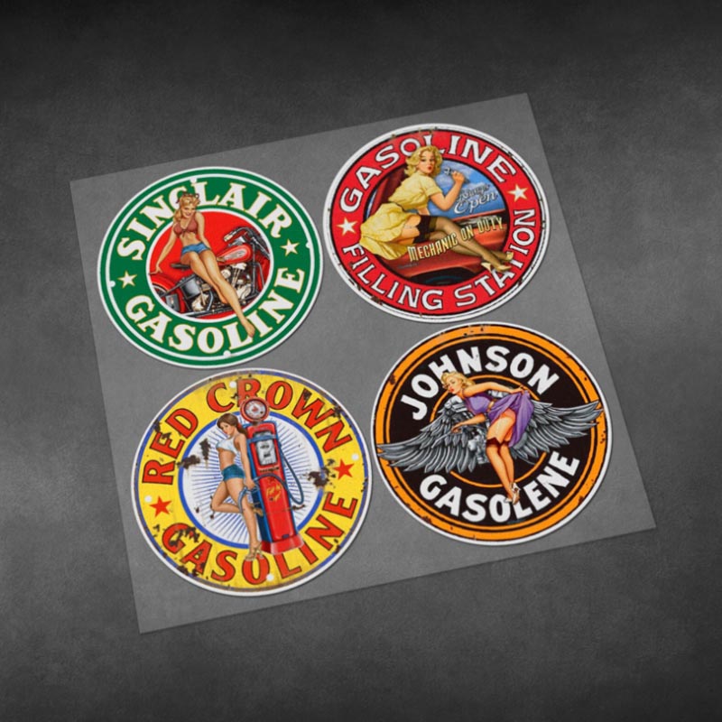 Race Bib - Retro Vintage Kadın Şövalye Çıkartmaları Bobber